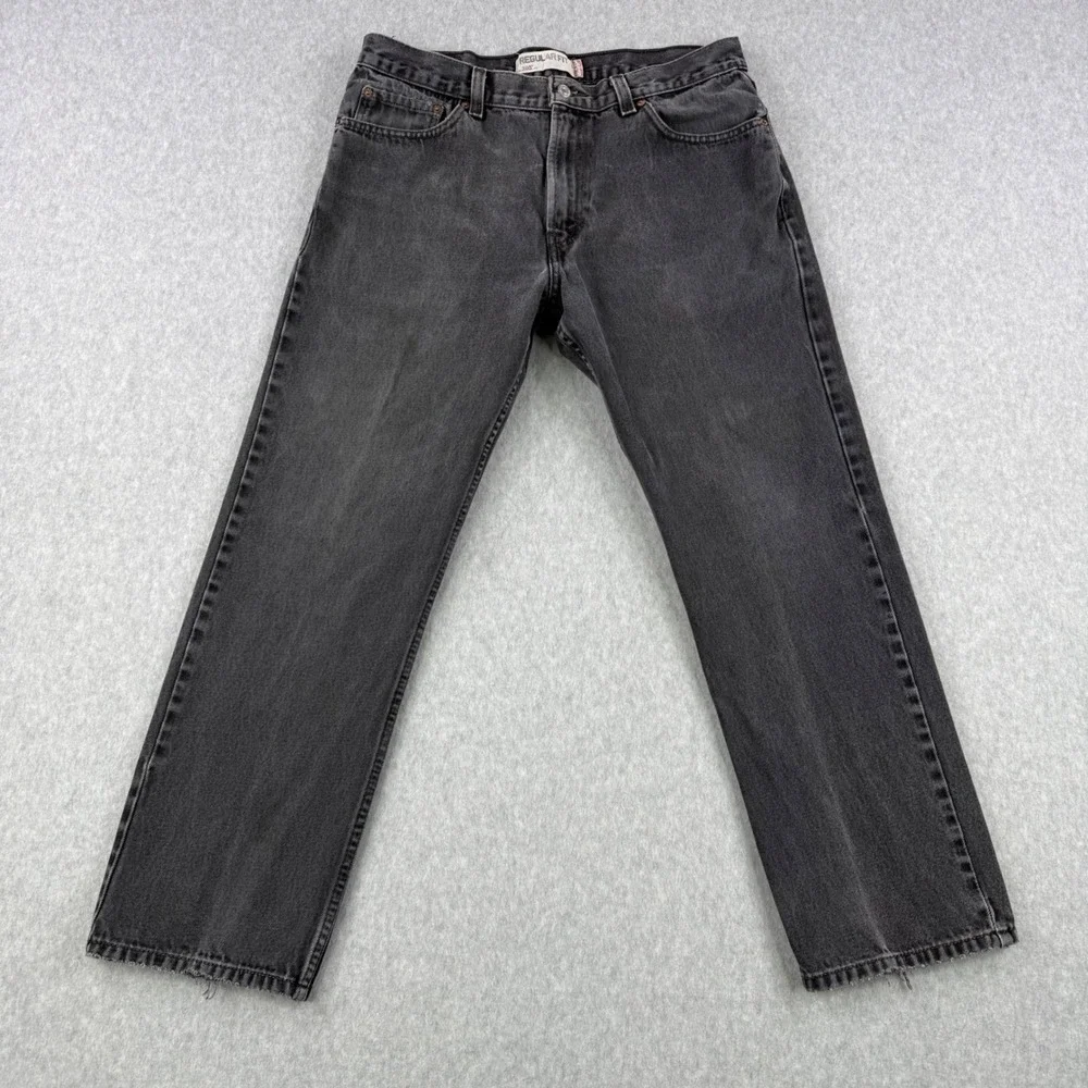 Vintage Levis 505 Jeans‎ Mens Fits 36x29 Black Denim Faded Straight Leg Casual